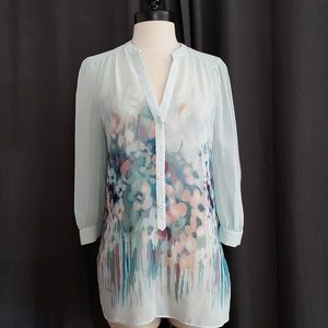 Lauren Conrad watercolor floral blouse